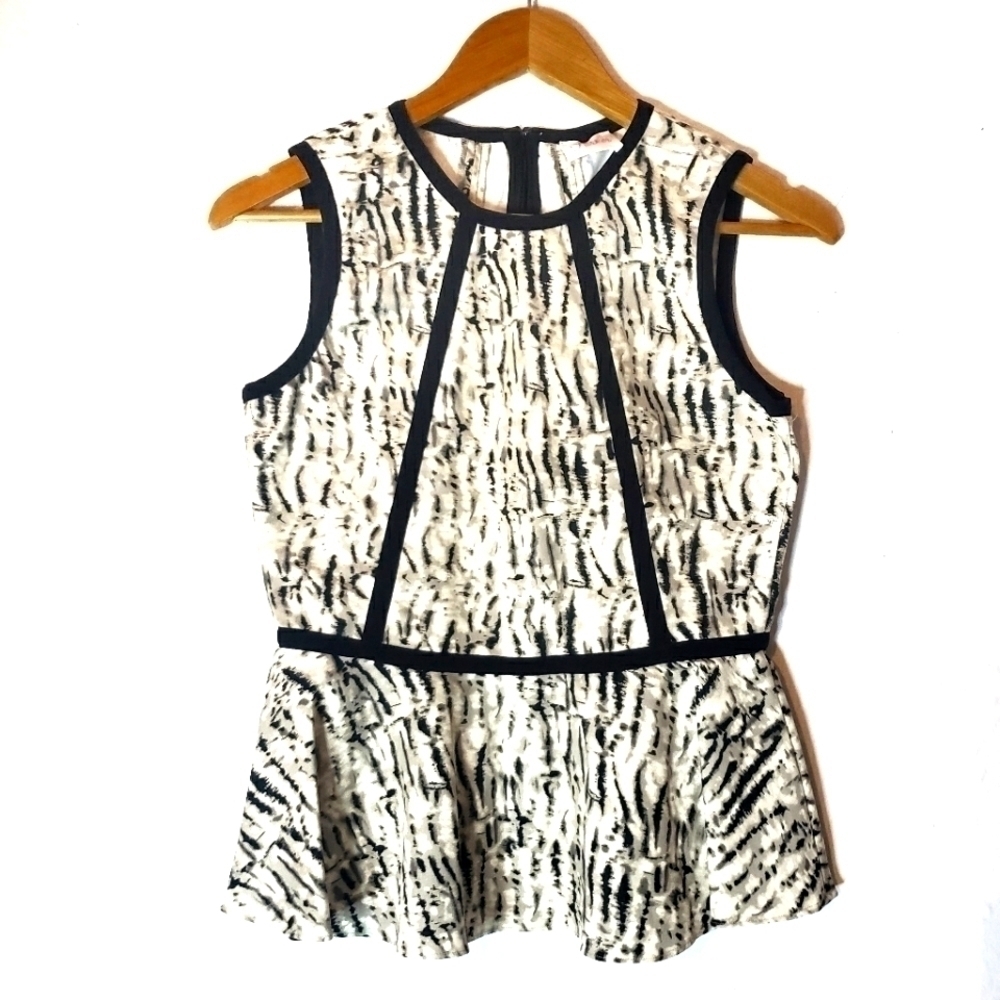 𝅺PARKER Zebra Print Peplum Top US Size XS
